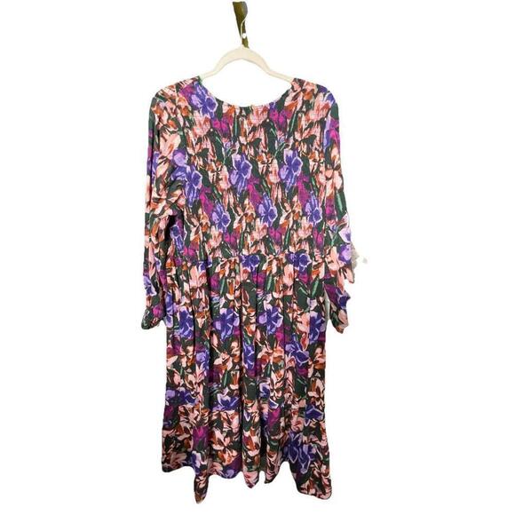 Terra & Sky Dresses & Skirts - Floral Multicolor TERRA & SKY Maxi DRESS Size 3X Long Sleeve